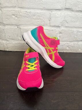 ASICS Kids Hot Pink, Teal & Neon Yellow Sneakers